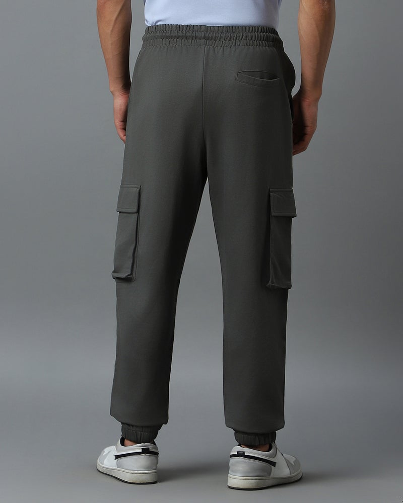 bewakoof Men's Grey Oversized Cargo Warm Joggers - Image 4